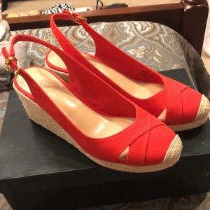 Ralph Lauren Red Wedges